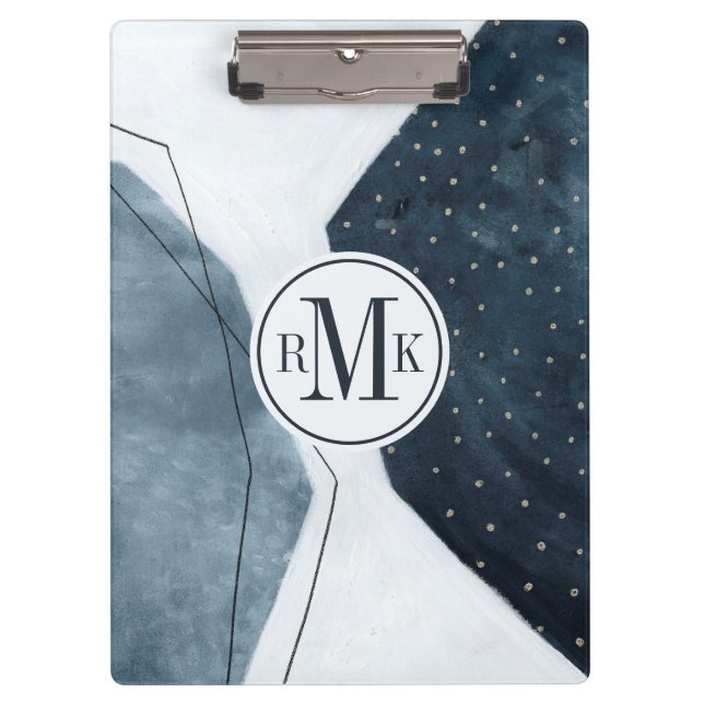 Pranchetas Adicionar suas Iniciais | Abstração Adjacente (Frente)