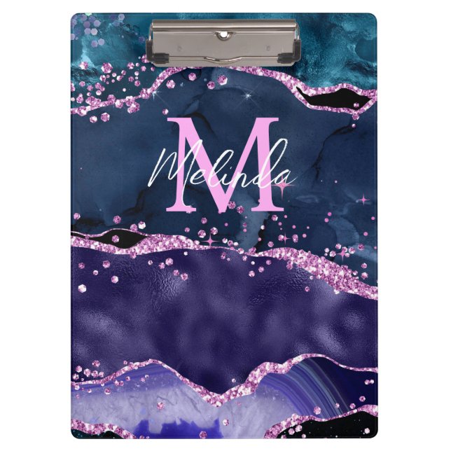 Pranchetas Agato do Oceano Glitor Azul-marinho e Roxo (Frente)
