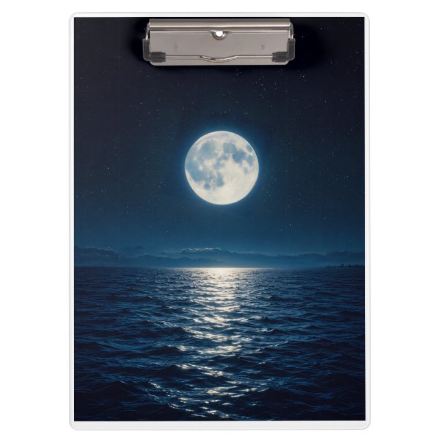 Pranchetas Água da Lua Cheia Reflexo Luar Abstrato Através (Frente)