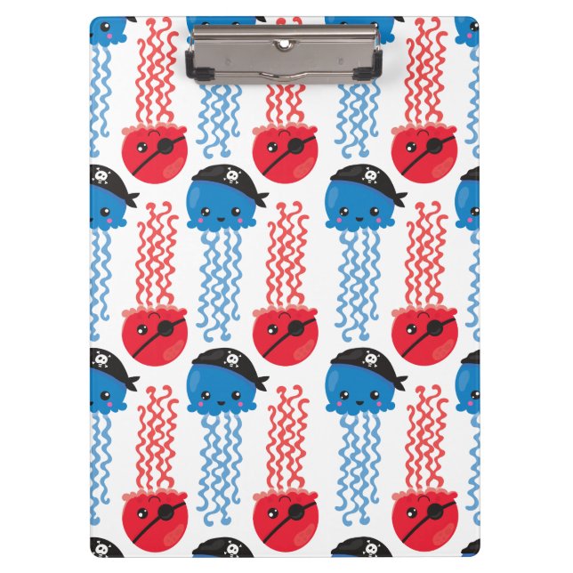 Pranchetas Água-viva pirata, padrão de água-viva, animais mar (Frente)