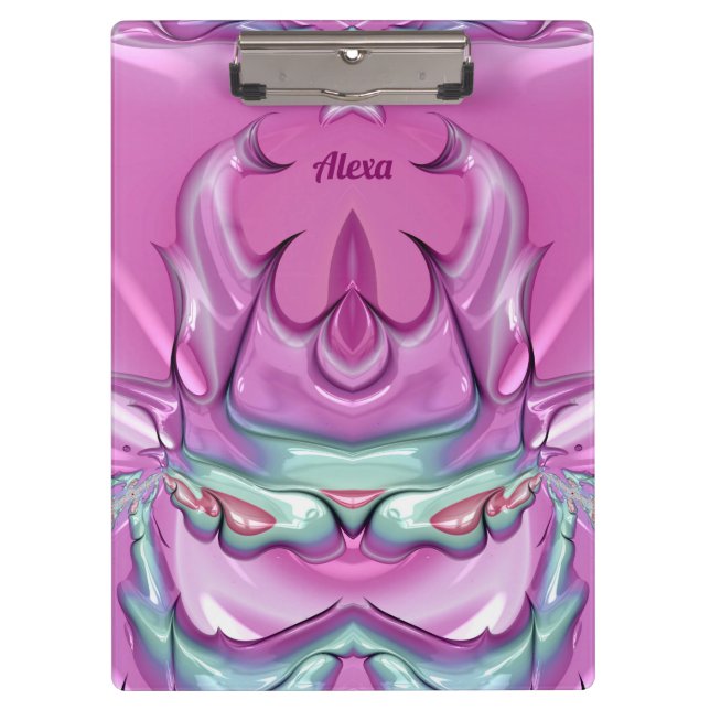 Pranchetas ALEXA ~WOW! ESTRANHO! Cinza rosa, branco e cerise (Frente)