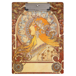 Pranchetas Alfonse Mucha Zodiac Art Nouveau Mulher
