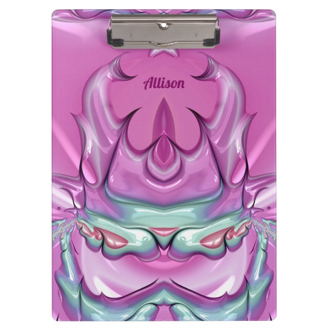 Pranchetas ALLISON ~WOW! ESTRANHO! Cinza rosa, branco e ceris (Frente)