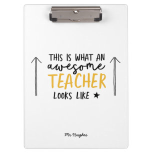 Pranchetas Amarelo moderno da tipografia do professor