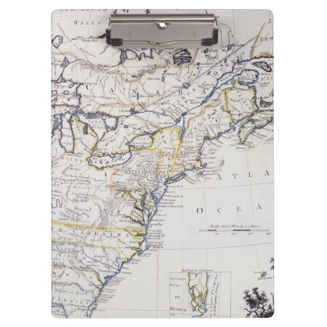 Pranchetas AMÉRICA COLONIAL: MAPA, c1770 (Frente)