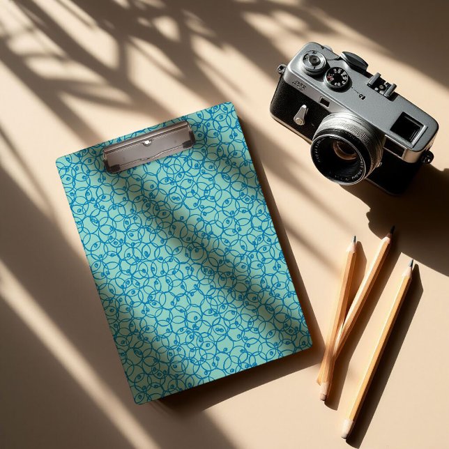 Pranchetas Anéis Cobalt Scribble – Padrão Moderno Minimalista (Criador carregado)