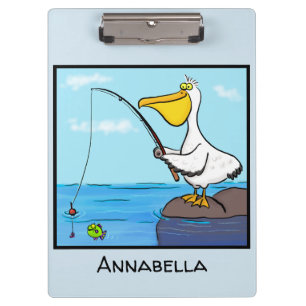 Pranchetas Animação pelicana de pesca