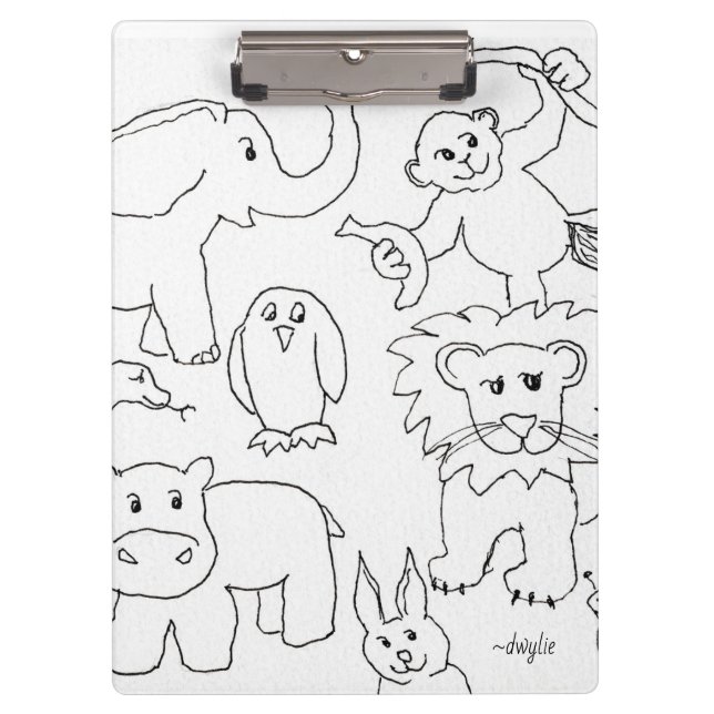 Pranchetas Animais do Zoológico para Colorir (Frente)