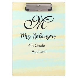 Pranchetas apreciação do professor de aquarela azul simples