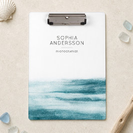Pranchetas Aquarela Minimalista Oceano Azul Empoeirado