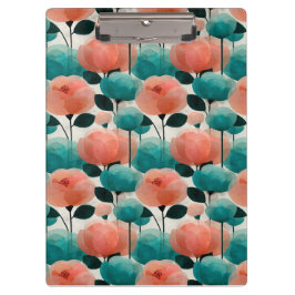 Pranchetas Aquarela Vintage Floral Rosa e Verde