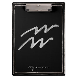 Pranchetas Aquarius martelava prata estilizada símbolo astrol