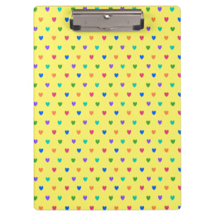 Pranchetas Arco-íris polca corações em amarelo