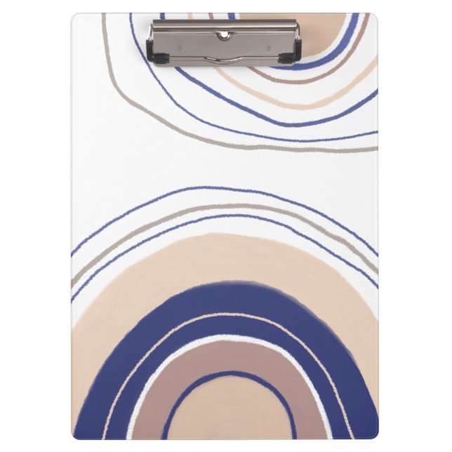 Pranchetas Arcos de abstrato Boho - Azul e bege (Frente)