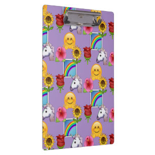 Pranchetas Arcos-íris, unicórnios & flores de Emoji