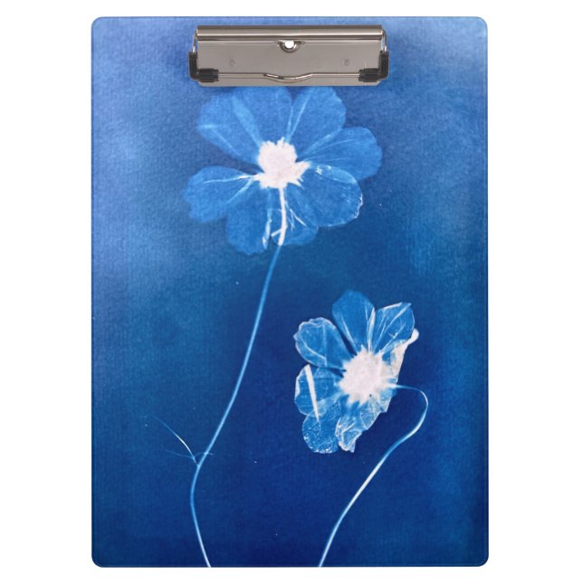 Pranchetas Área de Transferência da Flor do Cianótipo (Frente)