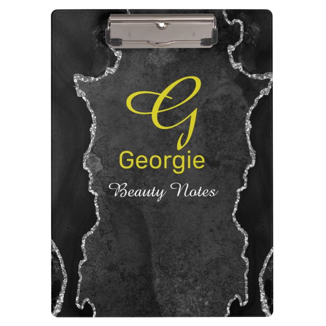 Pranchetas Área de Transferência de Agências Preta e Prateada (Frente)