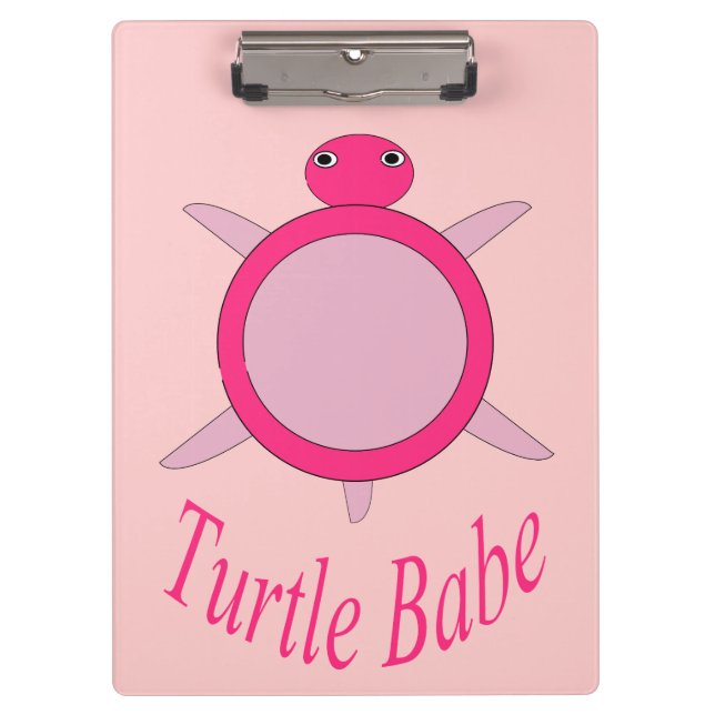 Pranchetas Área de Transferência de Bebê, Tartaruga Rosa, Ros (Frente)