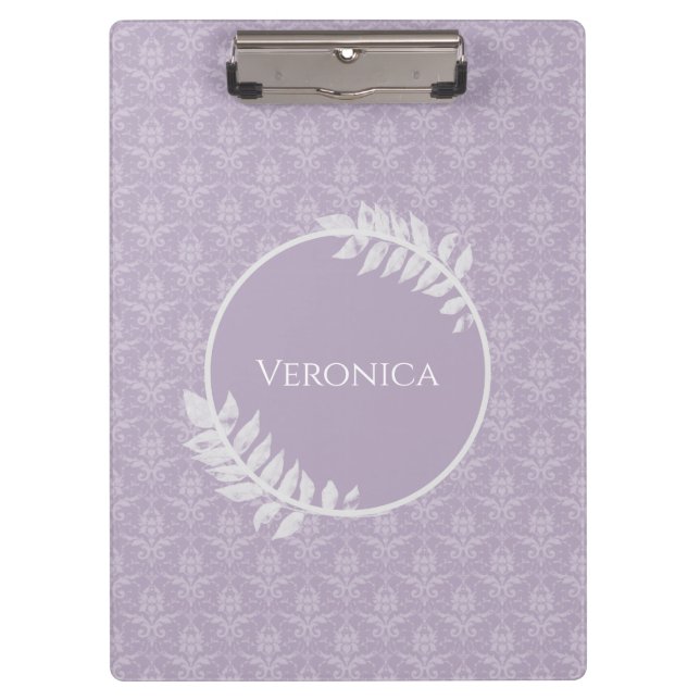 Pranchetas Área de Transferência de Damasco Elegante lavanda (Frente)