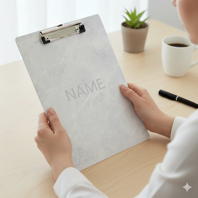 Pranchetas Área de Transferência de Mármore Moderna com Texto (Modern Marble Clipboard with Custom Text)