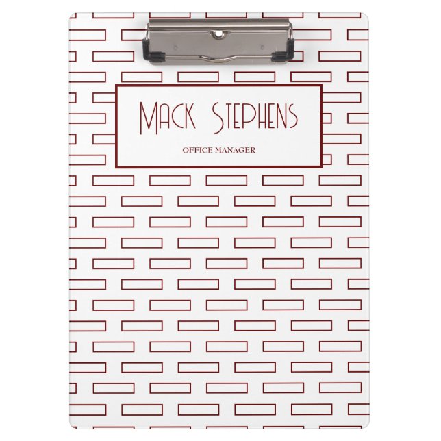 Pranchetas Área de Transferência de Nome dos Retângulos Marro (Frente)