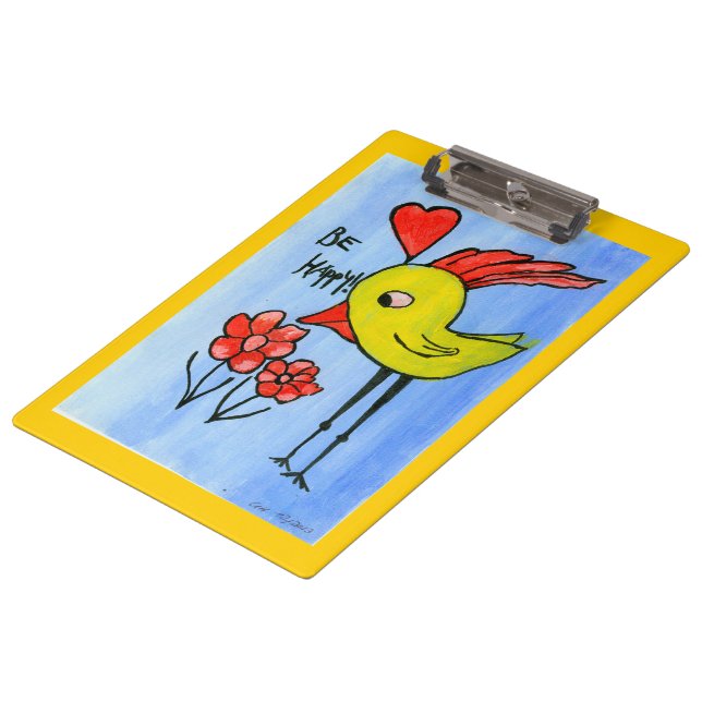 Pranchetas Área de Transferência de Pássaros Feliz (Inclinado)