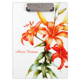 Pranchetas Área de transferência de pintura de Orange Lily