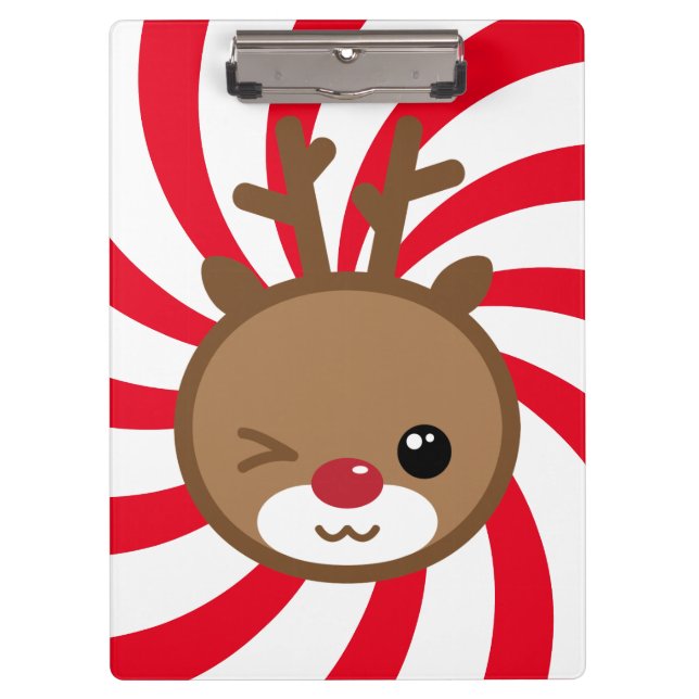 Pranchetas Área de Transferência de Reindeer Kawaii (Frente)