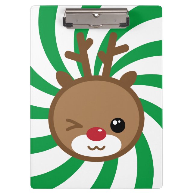 Pranchetas Área de Transferência de Reindeer Kawaii (Frente)