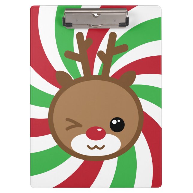 Pranchetas Área de Transferência de Reindeer Kawaii (Frente)