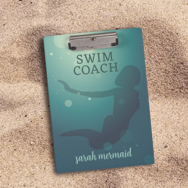 Pranchetas Área de Transferência de Sereia Moderna do Treinad (Perfect for Swim Coaches. Add your name to this mermaid clipboard)