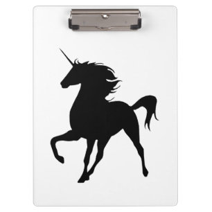 Pranchetas Área de transferência de silhueta Unicorn preta