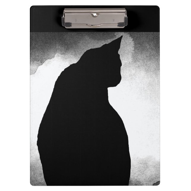 Pranchetas Área de Transferência de Silhute de Gato Preto (Frente)