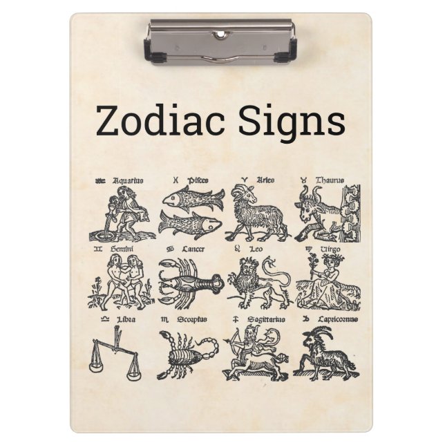 Pranchetas Área de Transferência de Sinais Zodiac (Frente)