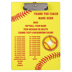 Pranchetas Área de Transferência de Treinador Softball, Todos