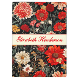 Pranchetas Área de Transferência Floral Vermelha e Escuro