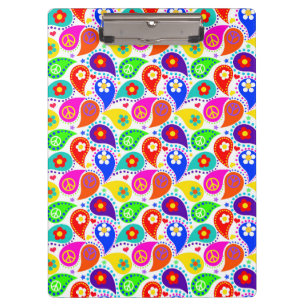 Pranchetas Área de Transferência Hippie Paisley Peace Sign an