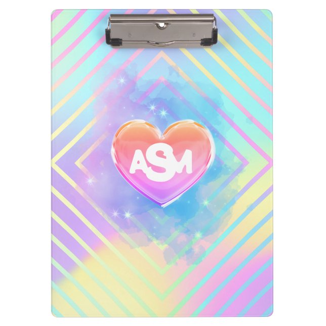 Pranchetas Área de Transferência Magic Heart do Arco-Ímico do (Frente)