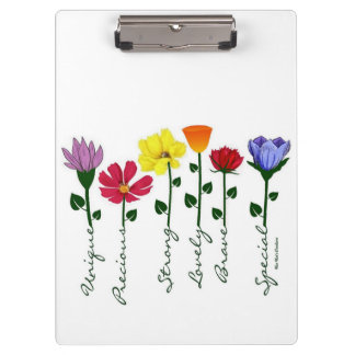 Pranchetas Área de Transferência - Palavras de flores selvage
