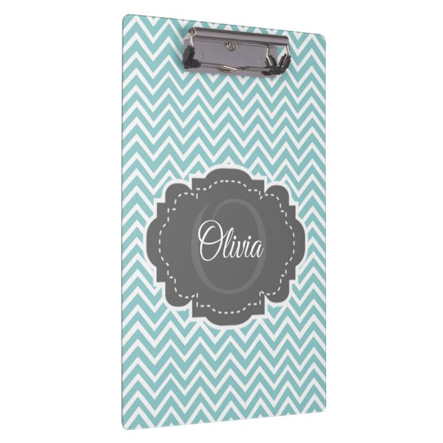 Pranchetas Área de Transferência Personalizada Chevron Teal (Direita)