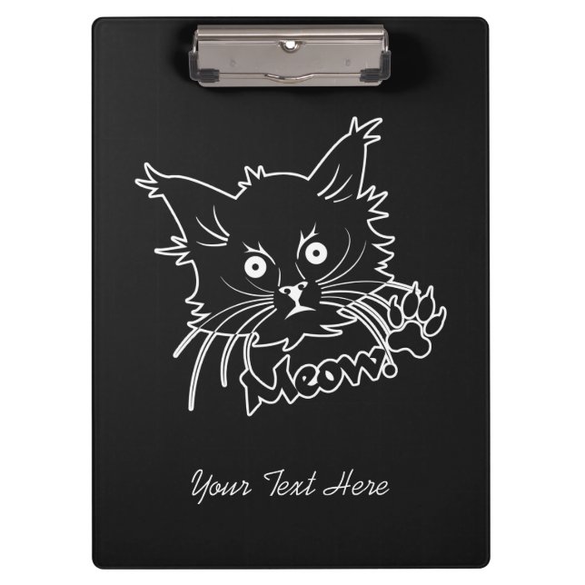 Pranchetas Área de transferência personalizada de Cat Preta (Frente)