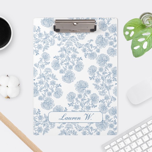 Pranchetas Área de Transferência Personalizada de Toile Azul  (french blue toile clipboard, personalized clipboard for teacher, custom clipboard for student,)
