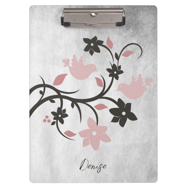 Pranchetas Área de Transferência Personalizada Pink Lovebird (Frente)