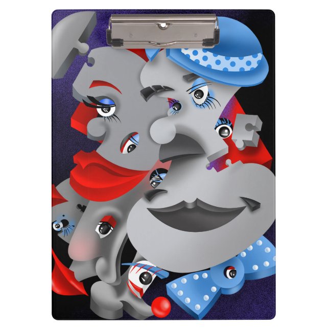 Pranchetas Área de transferência Surreal Quebra-cabeça Faces (Frente)