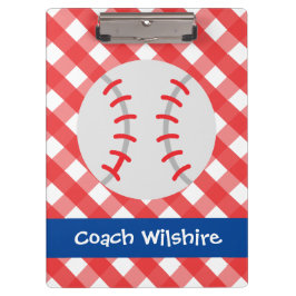 Pranchetas Área Personalizada de Baseball Gingham