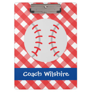 Pranchetas Área Personalizada de Baseball Gingham