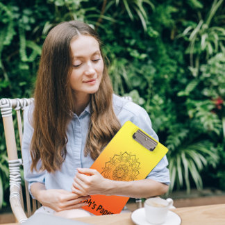 Pranchetas Art Deco Orange Yellow Mandala