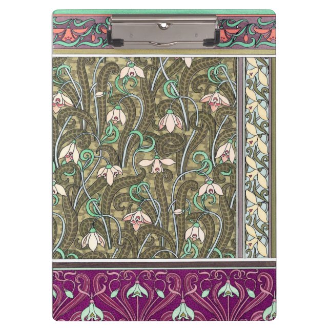 Pranchetas Art nouveau flor da neve verneuil verde roxo (Frente)