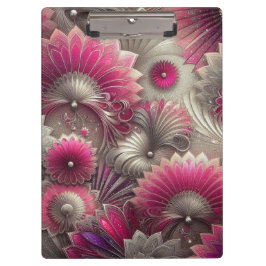 Pranchetas Art Nouveau Ventiladores rosa e prateados