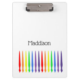 Pranchetas ART, pincéis de tinta Rainbow e seu nome